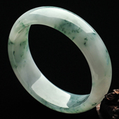 糯冰种飘花缅甸翡翠A货手镯(59.3mm)