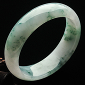 糯冰种飘花缅甸翡翠A货手镯(59.5mm)