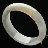 冰种略带黄翡缅甸翡翠A货手镯(58.8mm)