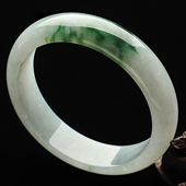 糯冰种飘花缅甸翡翠A货手镯(60mm)