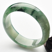 冰种飘花缅甸翡翠A货手镯(57.9mm)
