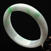 糯冰种飘翠缅甸翡翠A货手镯(58.8mm)