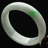 糯冰种飘翠缅甸翡翠A货手镯(60.6mm)