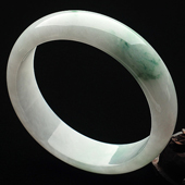 糯冰种飘花缅甸翡翠A货手镯(60.5mm)