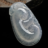 冰种晴水缅甸翡翠A货如意挂件