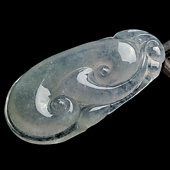 冰种晴水缅甸翡翠A货如意挂件