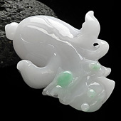 糯冰种白底青缅甸翡翠A货白菜手玩件
