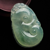 冰种晴水缅甸翡翠A货如意挂件