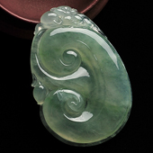 冰种晴水缅甸翡翠A货如意挂件