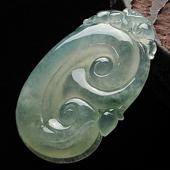 冰种晴水缅甸翡翠A货如意挂件