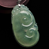 冰种晴水缅甸翡翠A货如意挂件