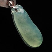 冰种晴水缅甸翡翠A货福瓜挂件