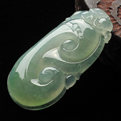 冰种晴水缅甸翡翠A货如意挂件
