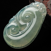 冰种晴水缅甸翡翠A货如意挂件