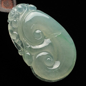 冰种晴水缅甸翡翠A货如意挂件