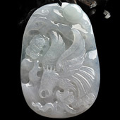 糯冰种晴水大展鸿图挂件