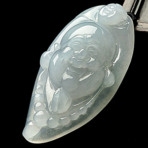 糯冰种晴水玉佛挂件