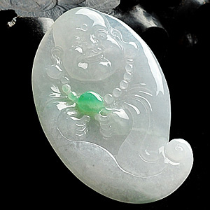 糯冰种飘翠玉佛挂件