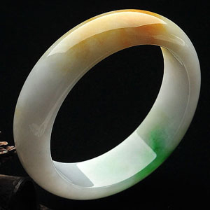 糯冰种黄加绿手镯(56mm)