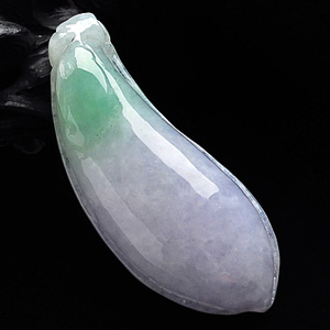 糯冰种淡春带彩福瓜挂件