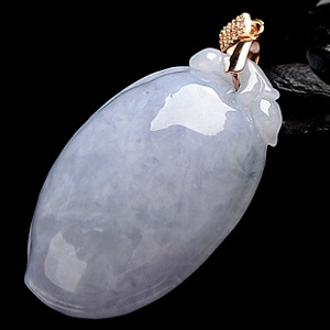 糯冰种淡紫罗兰福瓜挂件