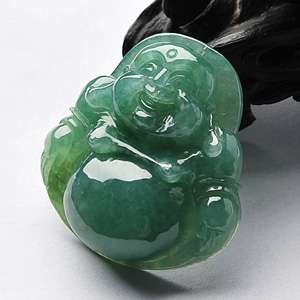 糯冰种蓝水玉佛挂件