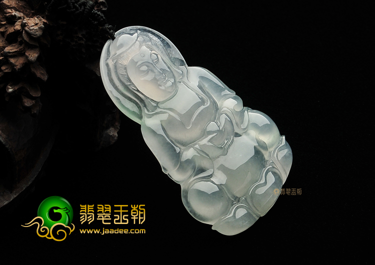 冰种淡晴水观音挂件