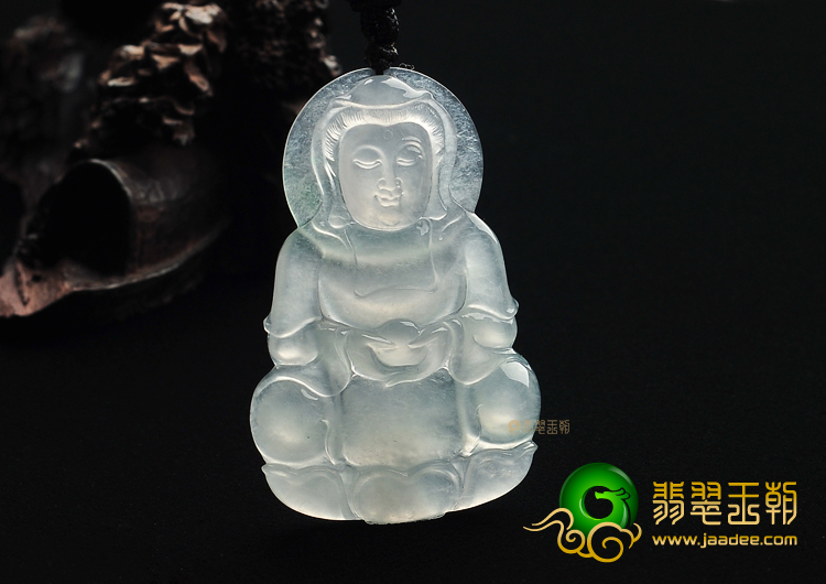 冰种淡晴水观音挂件