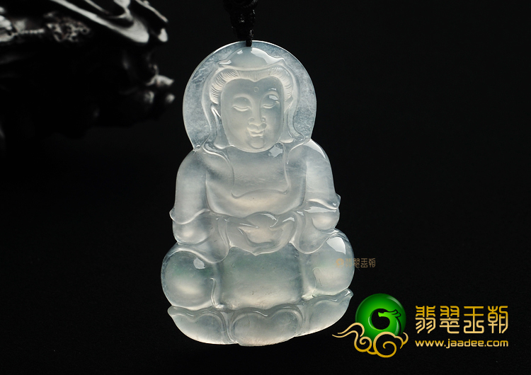 冰种淡晴水观音挂件