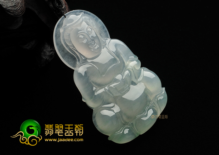 冰种淡晴水观音挂件