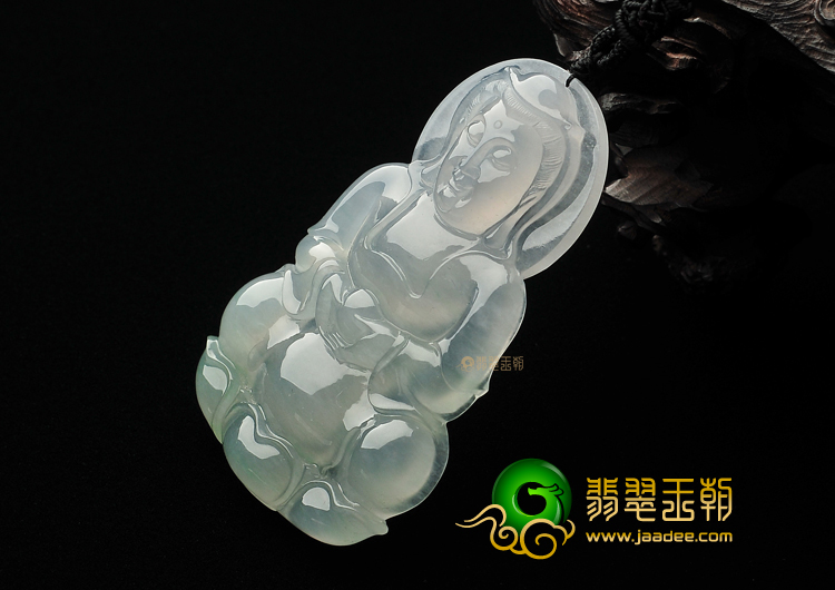 冰种淡晴水观音挂件