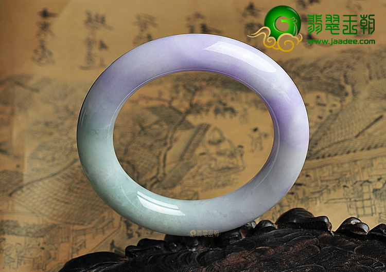 糯冰种晴水紫罗兰圆条手镯(55.1mm)
