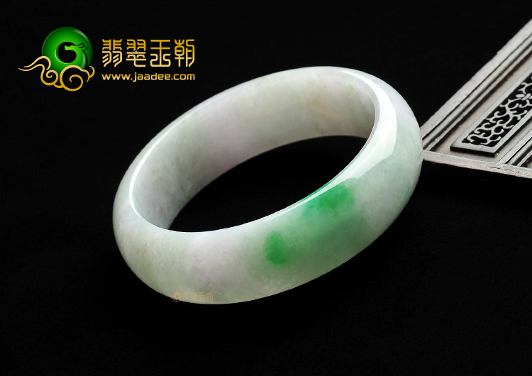 糯冰种淡春带彩手镯(56mm)