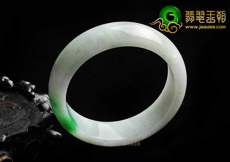 糯冰种淡春带彩手镯(56mm)