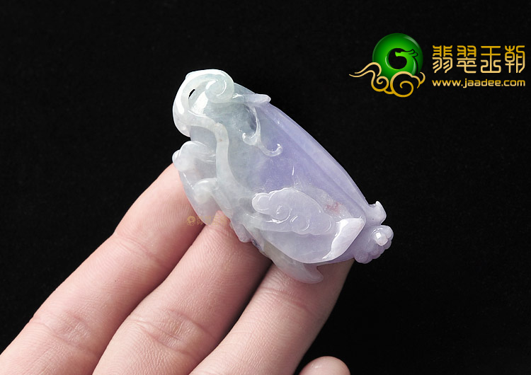 糯冰种紫罗兰玉兰花挂件
