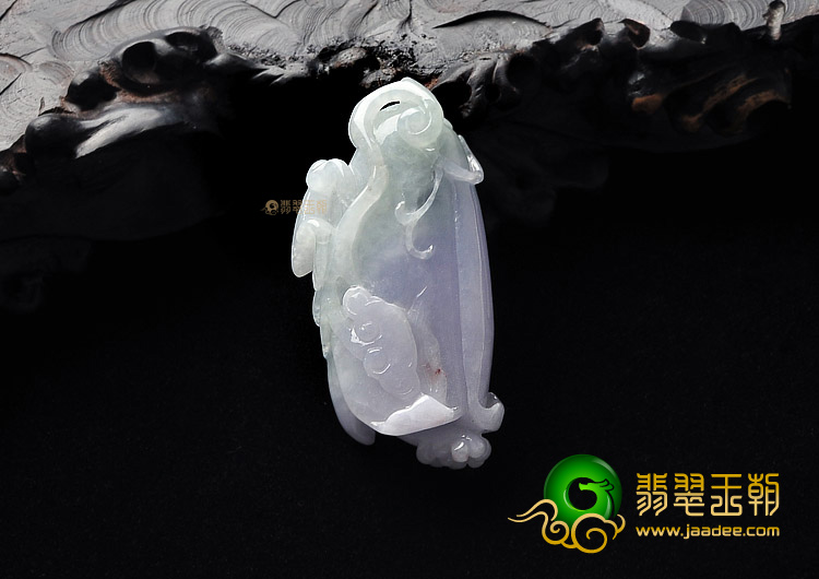 糯冰种紫罗兰玉兰花挂件