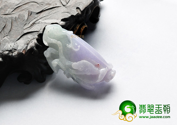 糯冰种紫罗兰玉兰花挂件