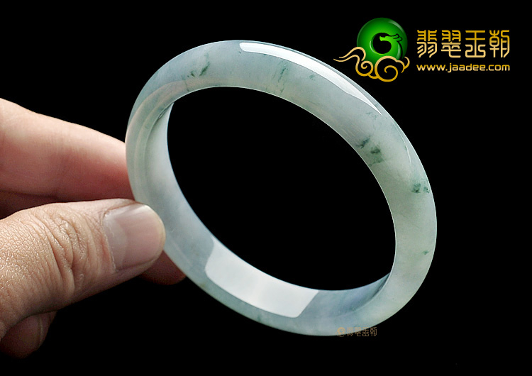 糯冰种飘花略带紫罗兰手镯(57mm)