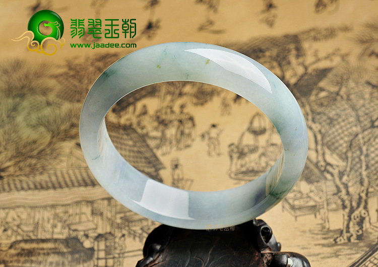 糯冰种飘花略带紫罗兰手镯(59.9mm)