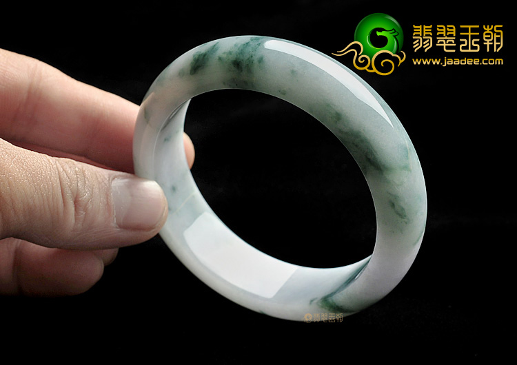 糯冰种飘花略带紫罗兰手镯(56mm)