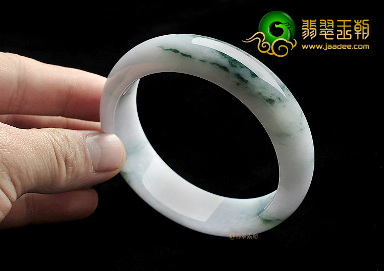 糯冰种飘花略带紫罗兰手镯(57.8mm)