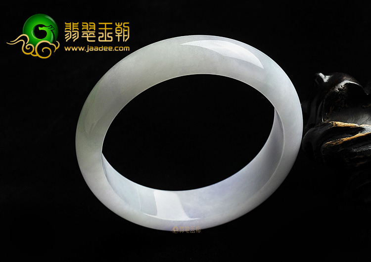 糯冰种紫罗兰略飘花手镯(58mm)