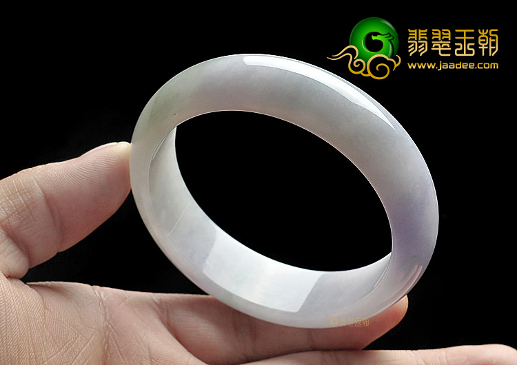 糯冰种紫罗兰略飘花手镯(58mm)