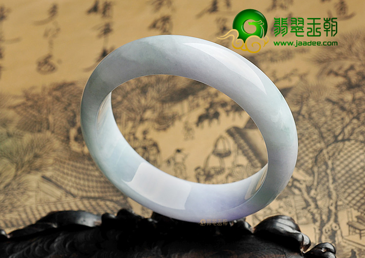 糯冰种紫罗兰飘花手镯(58mm)