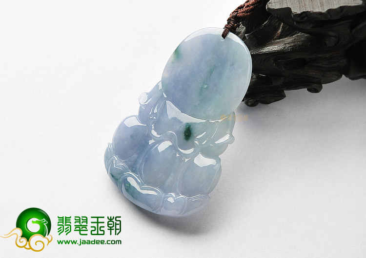 糯冰种紫罗兰飘花观音挂件