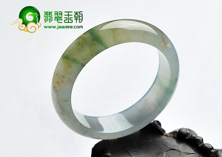 冰种黄翡飘花手镯(54mm)