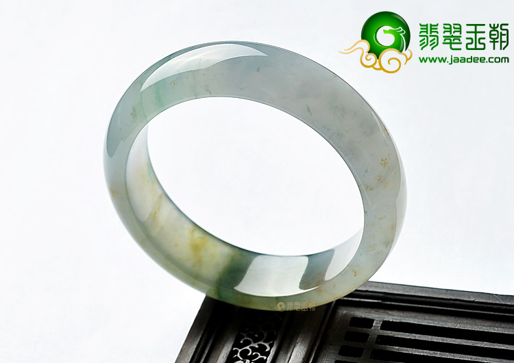 冰种黄翡飘花手镯(54mm)