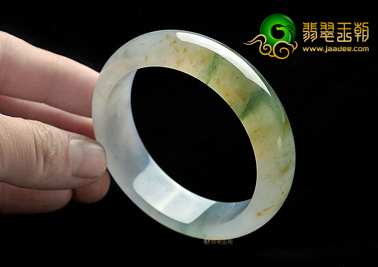 冰种黄翡飘花手镯(54mm)