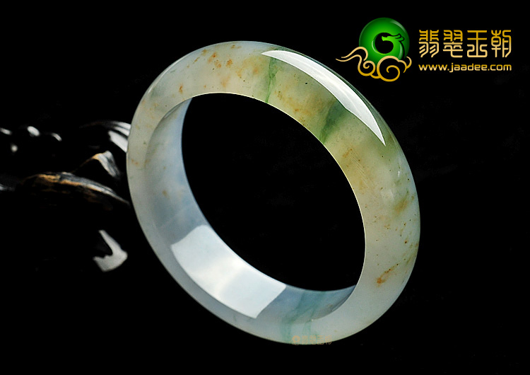 冰种黄翡飘花手镯(54mm)