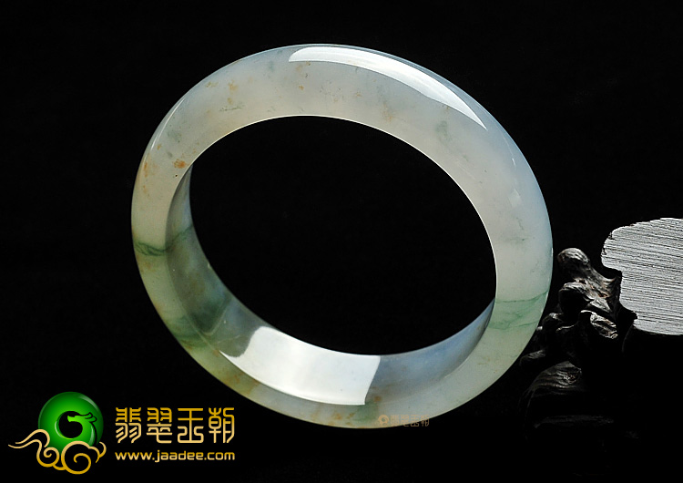 冰种黄翡飘花手镯(54mm)
